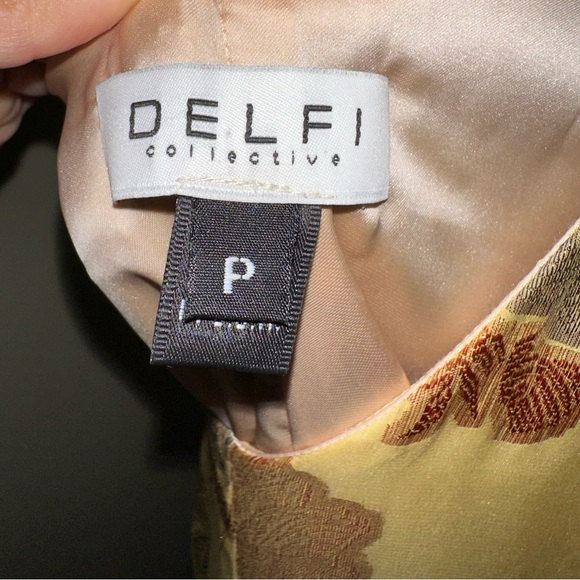 Anthropologie Delfi Collective Silk V-Neck Drop-Waist Dress - Picture 6 of 6